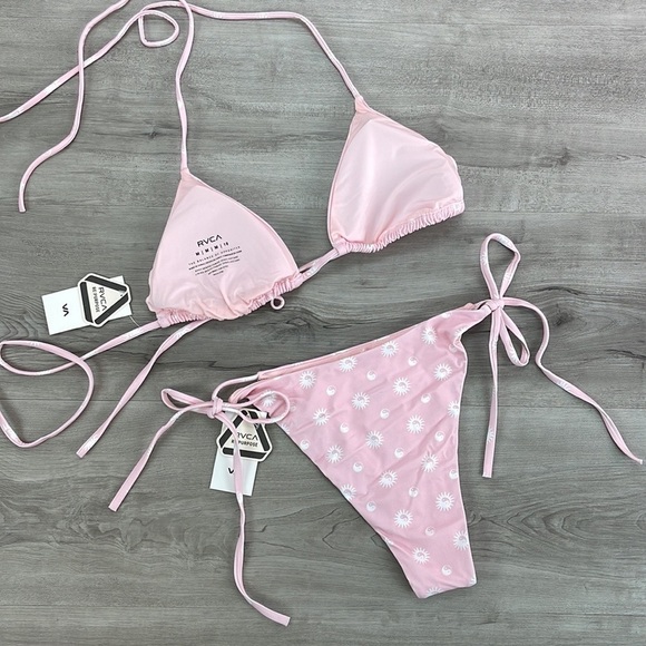 ☀️RVCA☀️ BALANCE ACT TRIANGLE BALANCE ACT TIE SKIMFY FRENCH BIKINI SET - Picture 10 of 12
